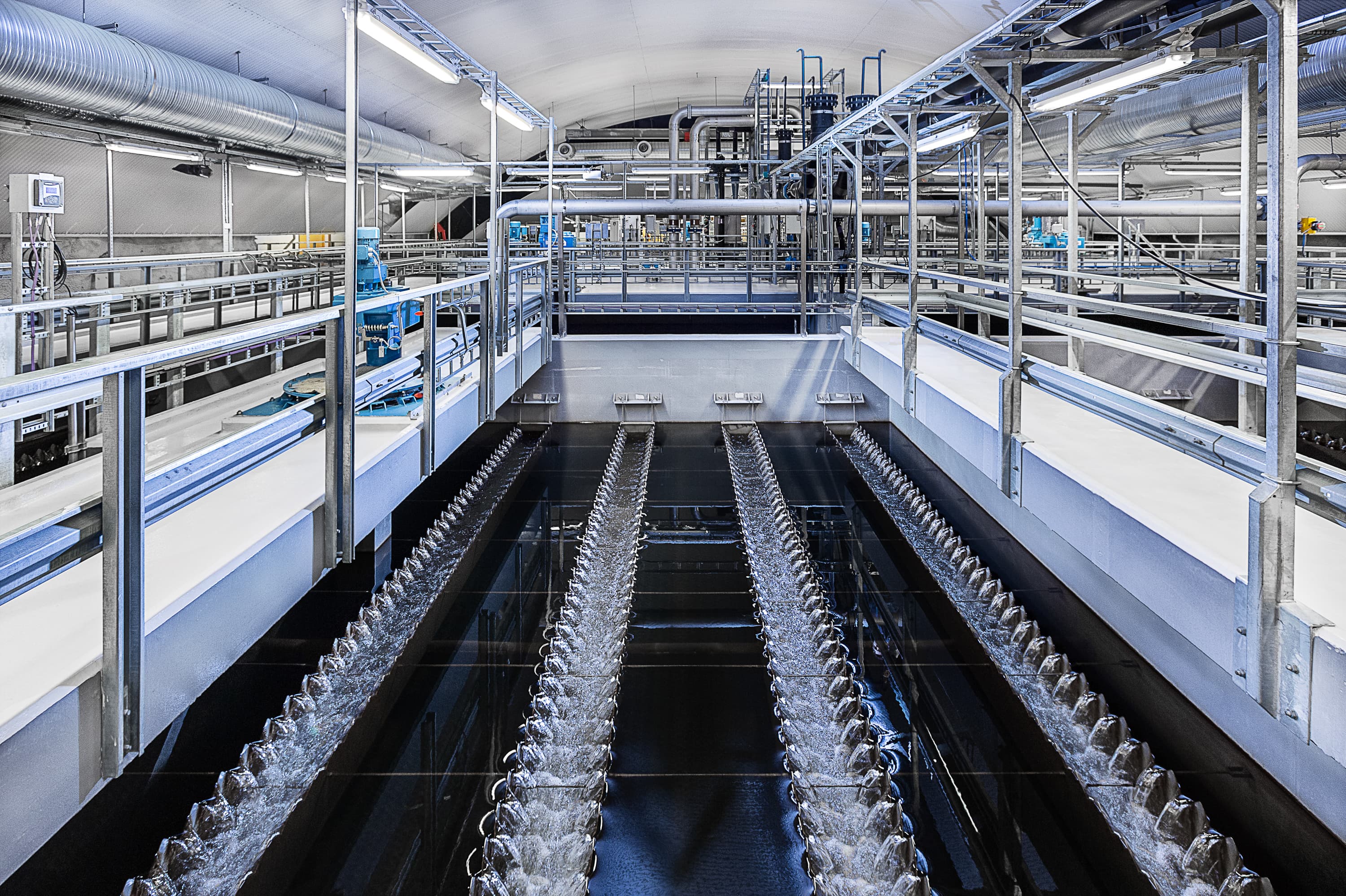 Close up from a wastewater treatment facility pool